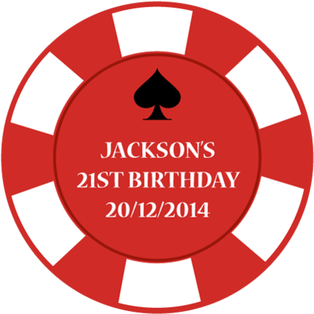 Casino Chip Birthday Birthday Party Personalised Favour - Intermediate Colors On Color Wheel (480x480), Png Download
