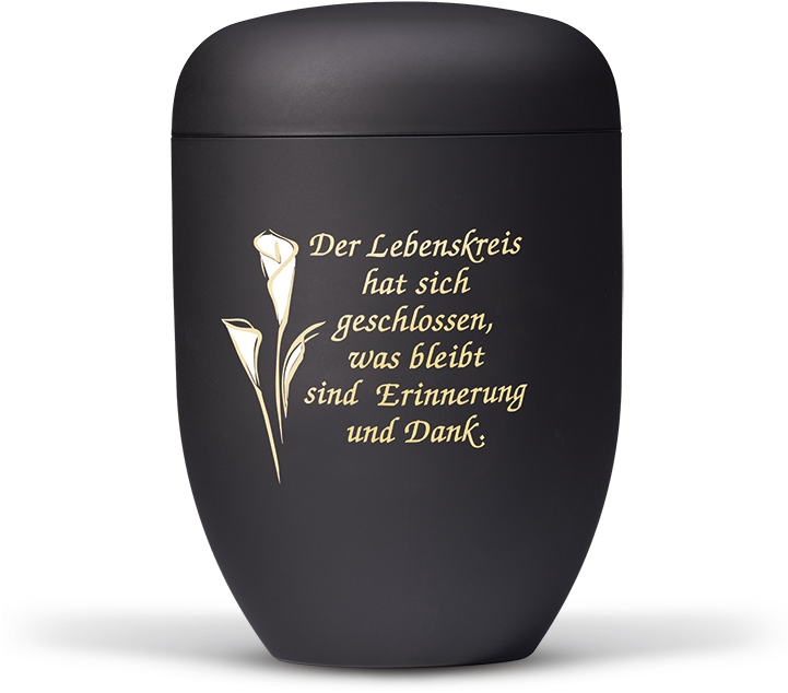 Stahlurne, Anthrazit Velours, Calla Gold/weiß, - Arum-lily (720x720), Png Download