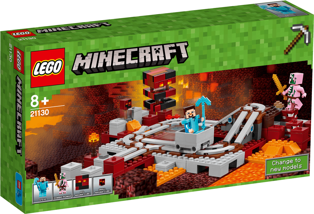 Lego Minecraft Nether Railway (1488x837), Png Download