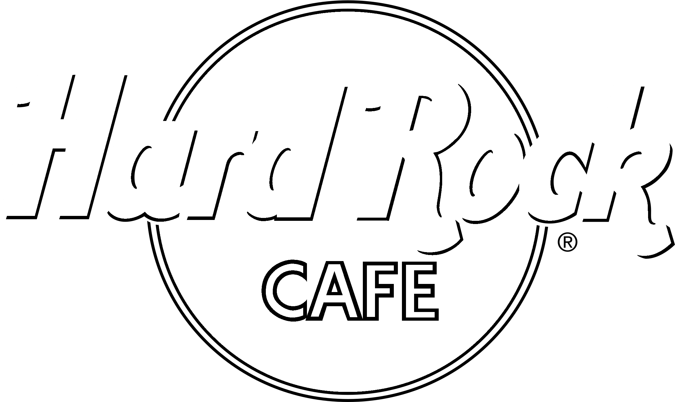 Hard Rock Cafe Logo Black And White - Hard Rock Cafe (2400x2400), Png Download