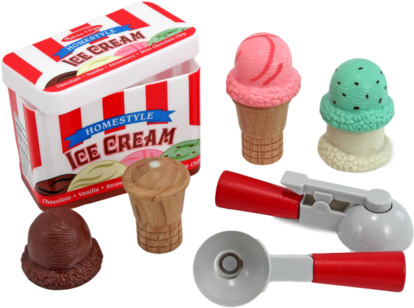 Ice Cream Cone Scoop & Stack Playset - Melissa & Doug Ice Cream Playset (dolls (650x475), Png Download