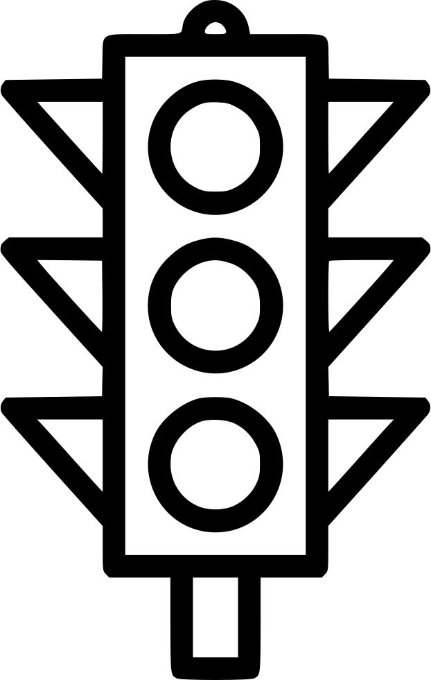 Traffic Light - - Traffic Light Black And White Clipart (622x980), Png Download