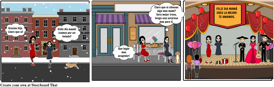 Dia De La Madre - Cartoon (1164x385), Png Download