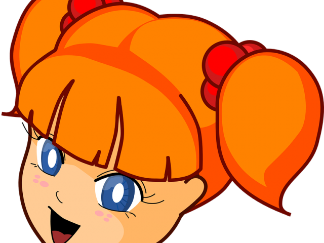 Red Hair Clipart Little Girl Head - Girl Face Clipart Png (640x480), Png Download