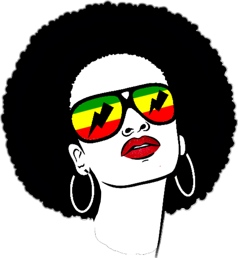 Sunnglasses Rasta Rastagirl Lunette Afro Vertjaunerouge - Afro Clipart Free (1024x1024), Png Download