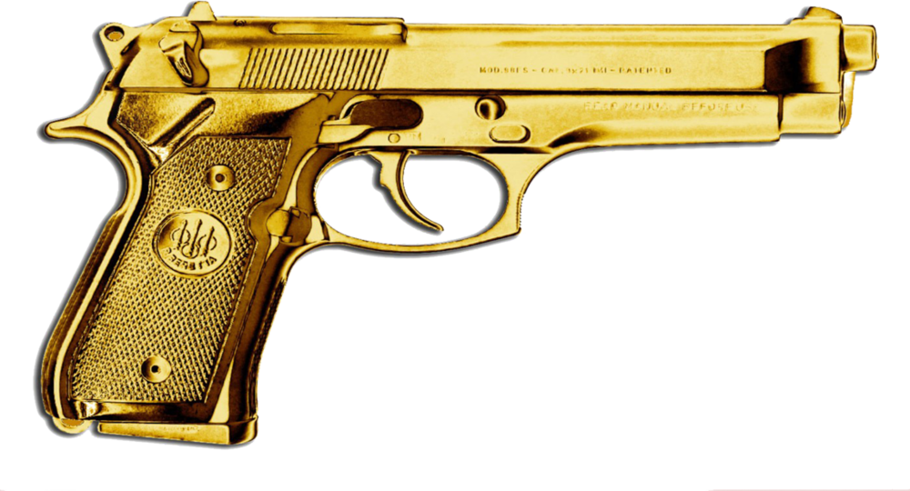 Share This Image - Golden Guns (1000x540), Png Download