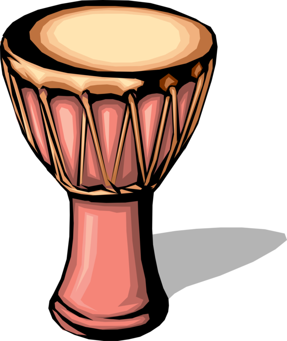 Vector Illustration Of African Djembe Skin-covered - African Drum Clip Art (589x700), Png Download