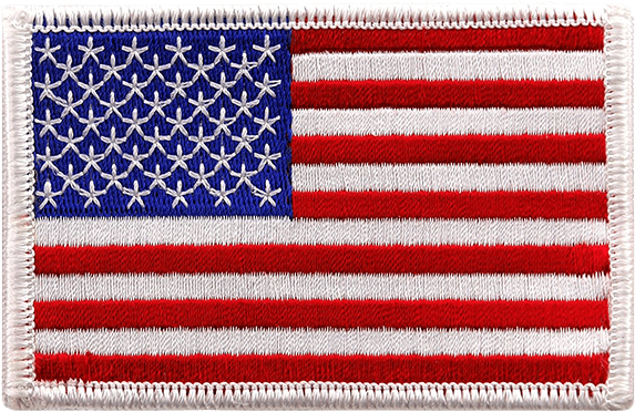 American Flag Patch White - American Flag Patch Iron (600x600), Png Download
