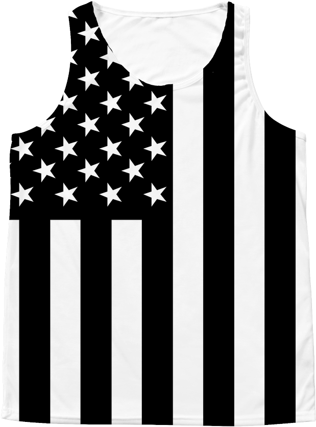 Black And White American Flag All Over Tank Top - Iphone (1024x1024), Png Download