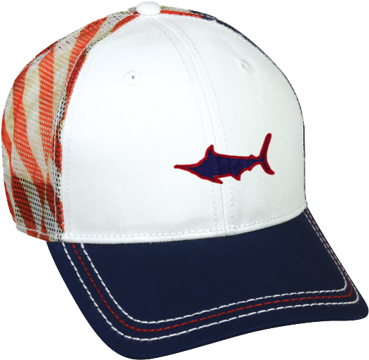 Marlin American Flag Mesh Back Hat, Hat - Outdoor Cap Usa-900m Flag Mesh Back - White/american (590x530), Png Download