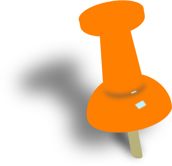 Orange Push Pin Png (600x566), Png Download