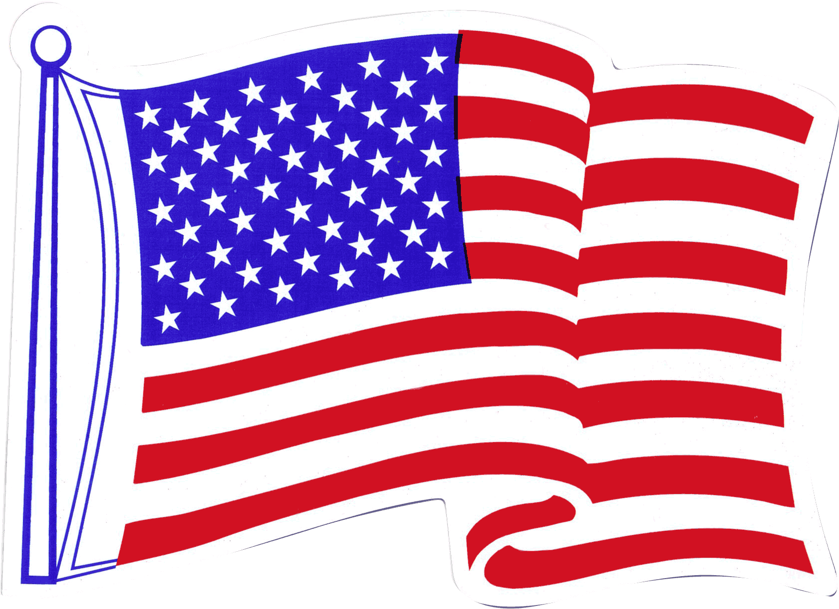 American Flag Fridge Magnet - Us Flag Store American Flag Waving Magnet (1800x1800), Png Download