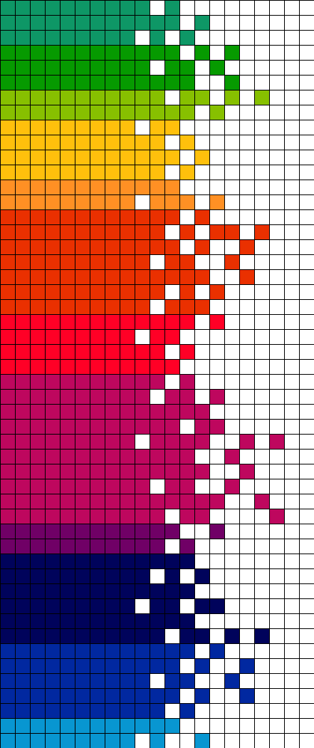 Cool Rainbow Pattern Perler Bead Pattern / Bead Sprite - Beading Loom Simple Patterns (441x1050), Png Download