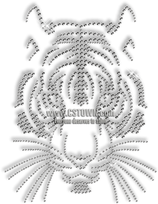 Custom Cool Sparkling Pure Crystal Tiger Head Diamante - Tiger Vector (450x450), Png Download