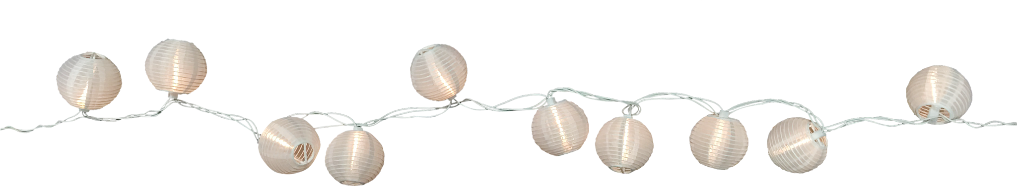 White Nylon String Paper Lanterns - String Paper Lanterns Png (2048x496), Png Download