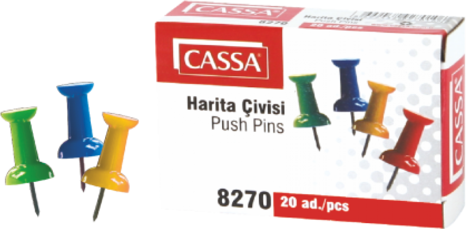 Cassa Push Pins Rgs Supplies Malta, Stationery Consumables - Cassa 8110 Pvc Kaplı Renkli Ataş 28 Mm (960x640), Png Download