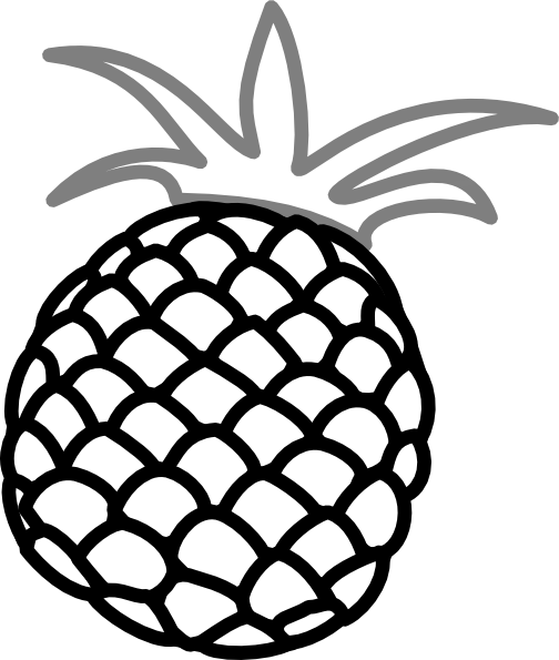 How To Set Use Pineapple Grey 2 Clipart - Pineapple Clipart Black And White Png (504x595), Png Download