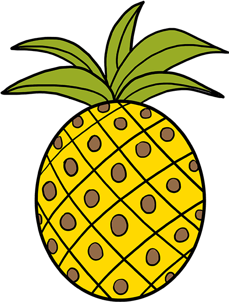 How To Draw Pineapple - Hie To Draw A Pineapple (680x678), Png Download