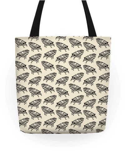Cool Cicada Pattern Tote - Cool Cicada Pattern Tote Bag: Funny Tote Bag From Lookhuman. (484x484), Png Download