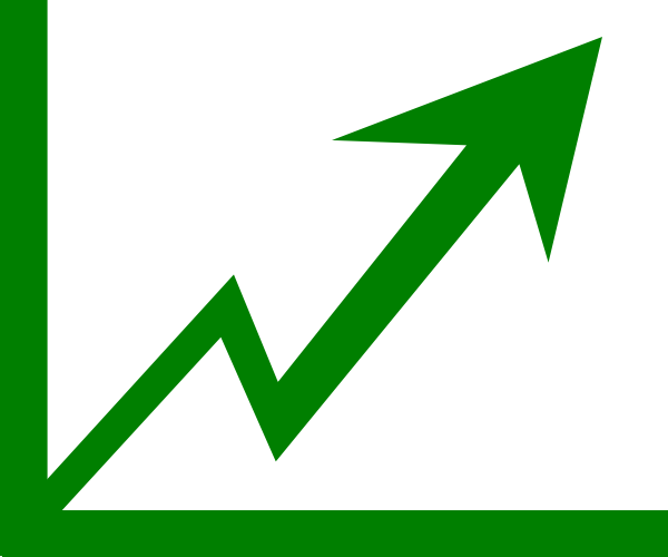 Green Arrow Growth Png (600x500), Png Download