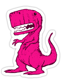 Tumblr Collage Stickers Png Pink Is My Favorite Crayon - Dinosaur Png (375x360), Png Download