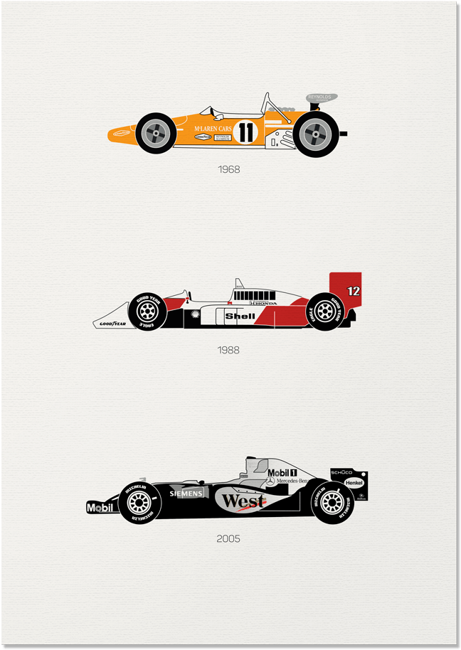 Rear View Prints The Iconic Mclaren Car Print (1024x1024), Png Download