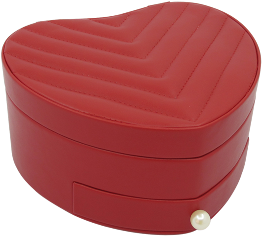 Red Leather Quilted Heart Shaped Small Auto Jewelry - Wood (640x640), Png Download