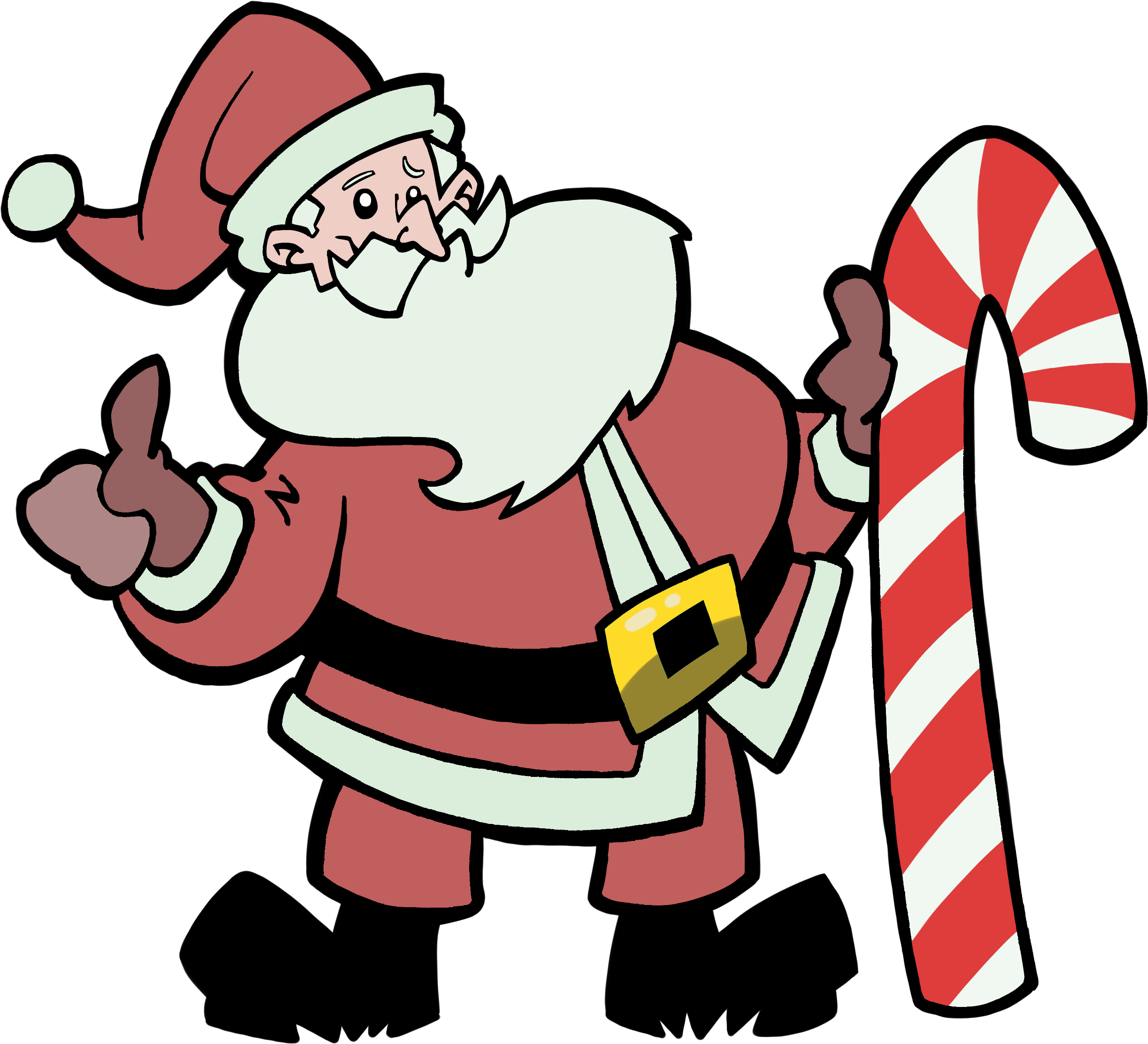 Santa - Cartoon (2834x2598), Png Download