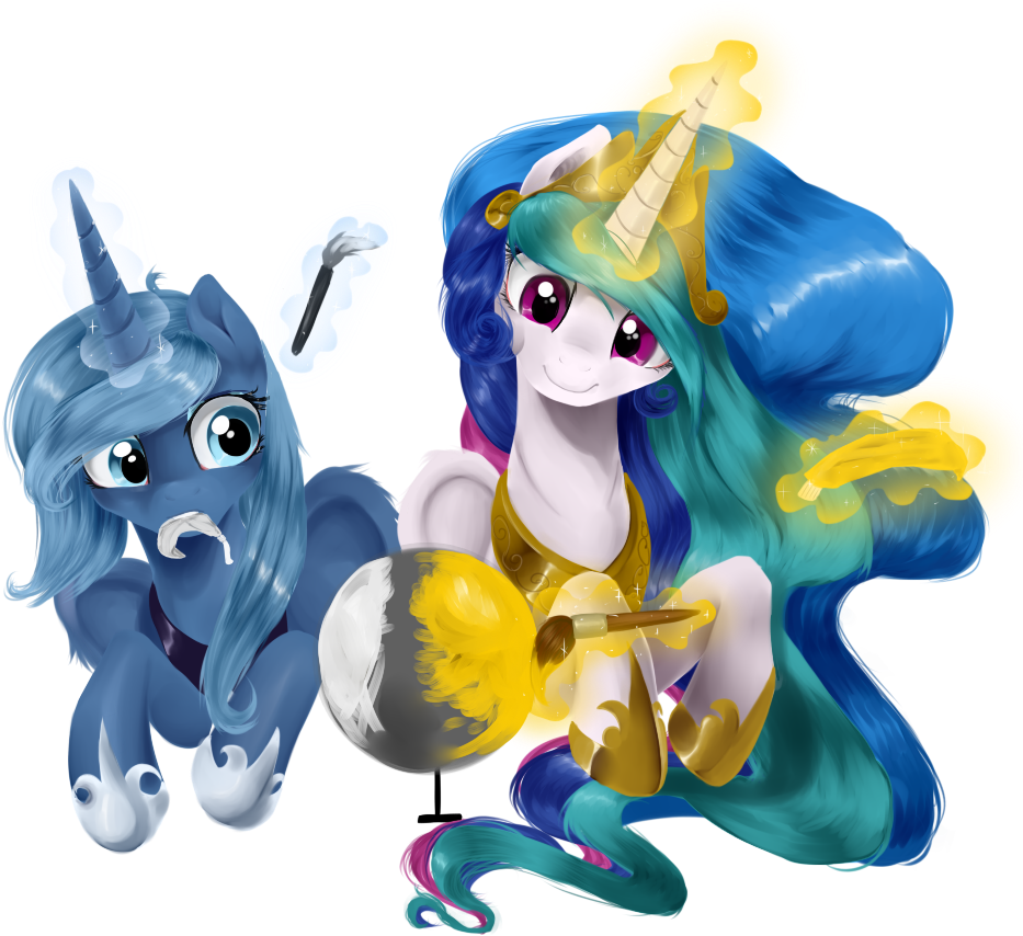 Supermare, Magic, Mouth Hold, Paintbrush, Painting, - Pony (984x891), Png Download