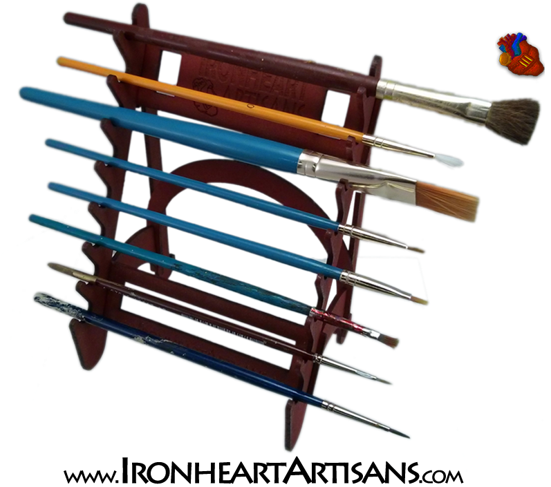 Paint Brush Rack - Miniature Painting Brush Stand (799x744), Png Download