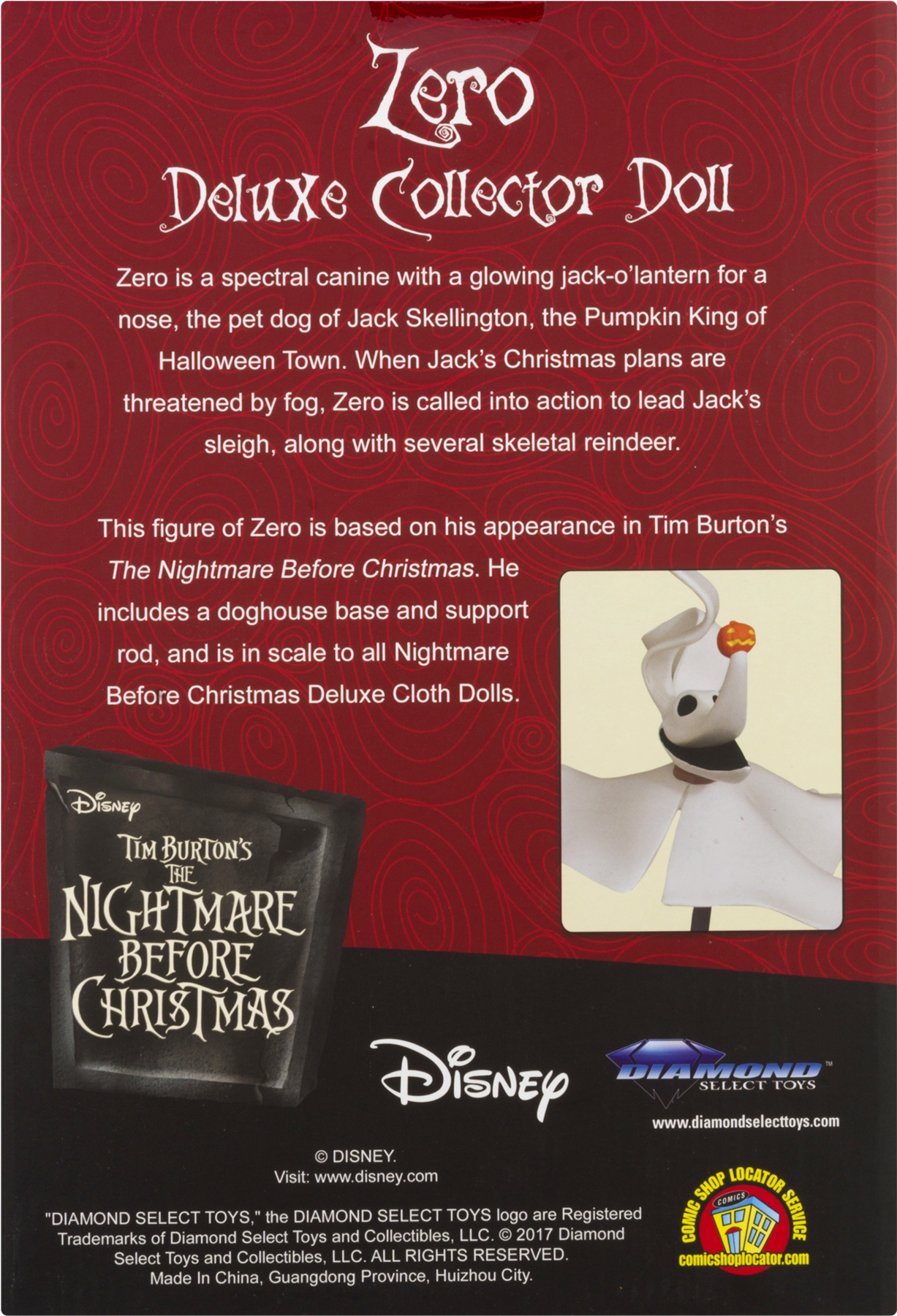 Diamond Select Toys Nigtmare Before Christmas Zero - Nightmare Before Christmas (1800x1800), Png Download