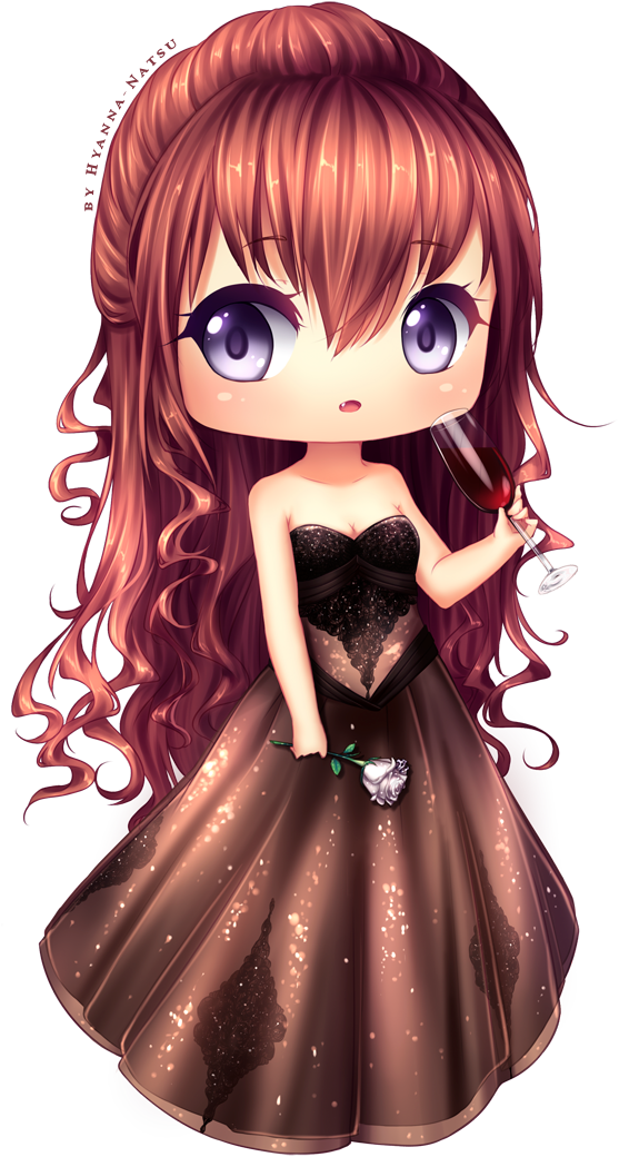 Characters - Long Hair Chibi Girl (557x1040), Png Download