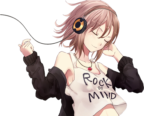 Girl Png 002 - Anime Girl Rock (500x395), Png Download