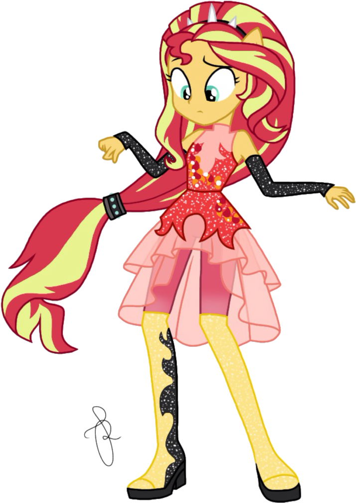Ilaria122, Boots, Clothes, Equestria Girls, Evening - Sunset Shimmer New Power (739x1024), Png Download