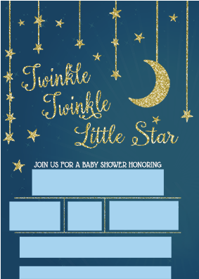 Error Message - Baby Shower Moon And Stars Invite (400x400), Png Download