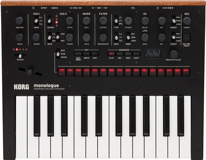 Korg Monologue Analog Synthesizer Black - Korg Monologue Bk (1200x615), Png Download