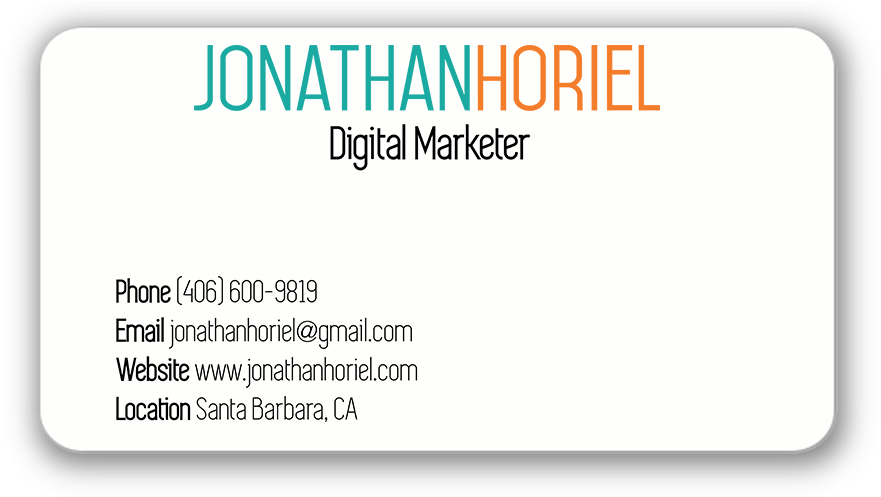 Jonathan Horiel Business Cards - Marketing (1000x500), Png Download