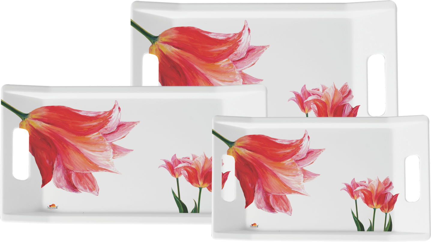 3 Pc Trendy Tray Set - Lily (1436x808), Png Download