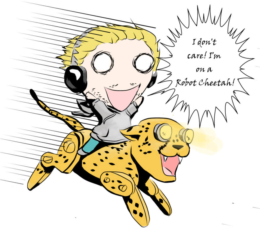 I'm On A Robot Cheetah By Mystressvulpes On Deviantart - Draw A Chibi Cheetah (883x905), Png Download