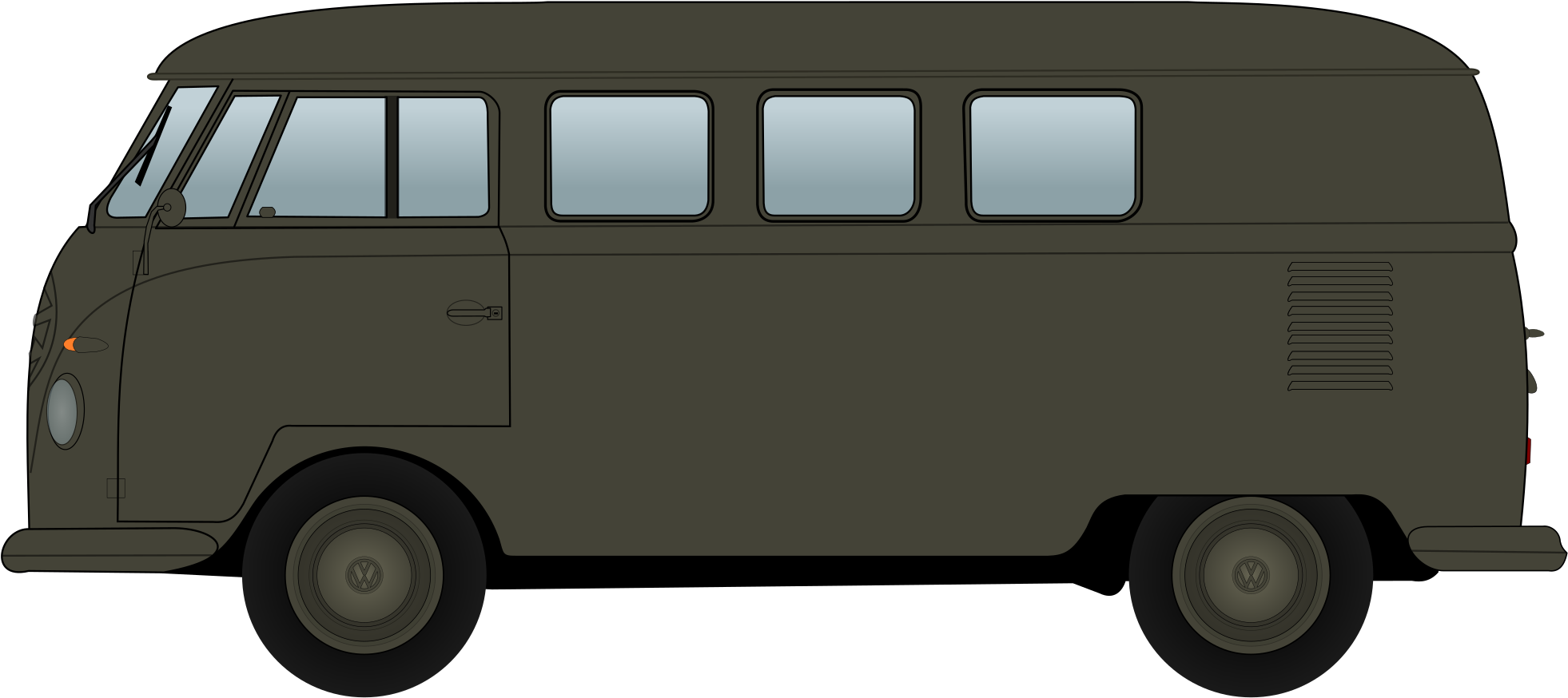 Open - 1960 Vw 23 Vector (2000x1200), Png Download
