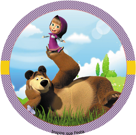 Tag Redonda Personalizada Gratis Masha E O Urso - Tag Masha E Urso (500x500), Png Download
