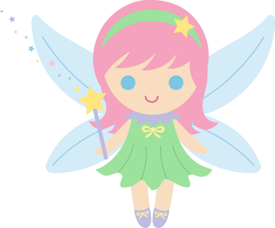 Cute Fairy Clip Art Cartoon Fairies Clipart Fairy Gardens - Fairy Clipart (550x456), Png Download