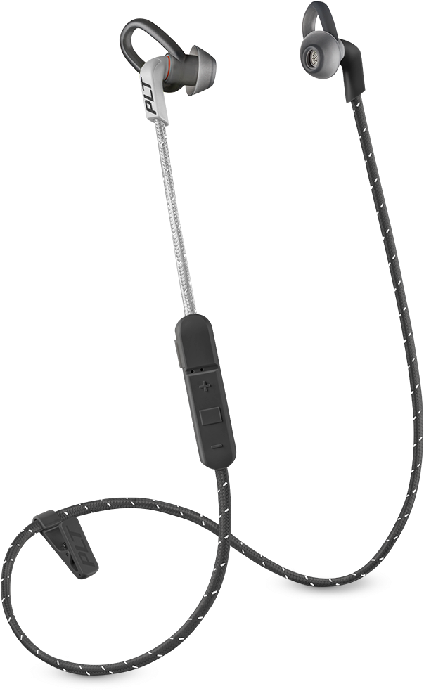 Backbeat Fit 300 Black As Worn - Plantronics Backbeat Fit 305 Blue (619x1000), Png Download