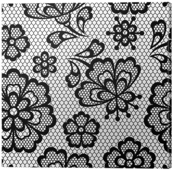 Old Lace Seamless Pattern, Ornamental Flowers - Piece Of Personality Whimsy The Black Lace Tattoo Stickers (400x400), Png Download