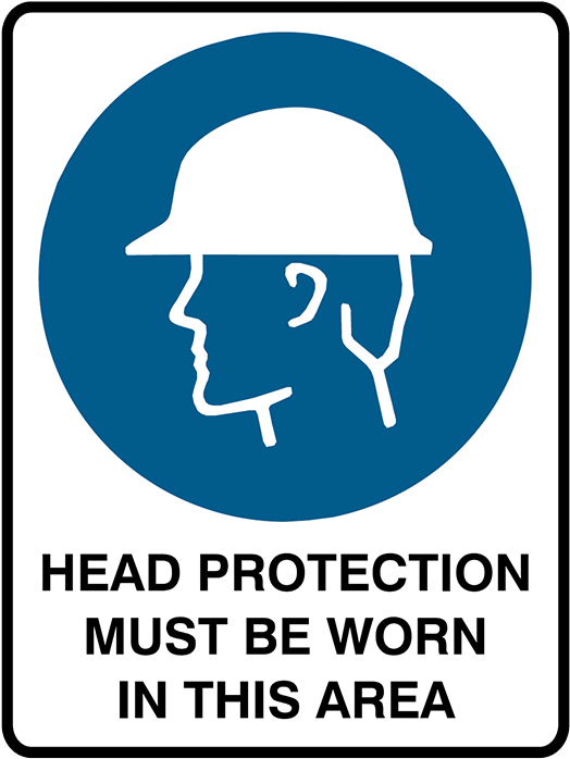 Brady Mandatory Sign Head Protection Must Be Worn In - Safety Signs Australia (800x800), Png Download