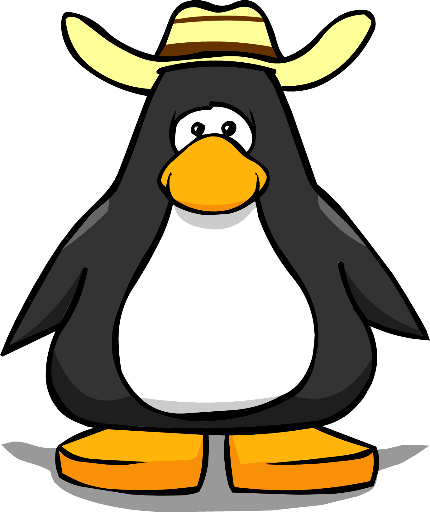 Tan Cowboy Hat Pc - Club Penguin Wearing Hat (1380x1643), Png Download