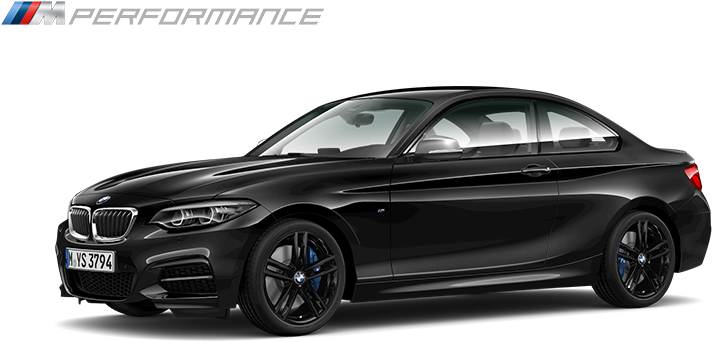 Bmw M240i Coupé - Bmw 2 Series 2016 Black (890x501), Png Download