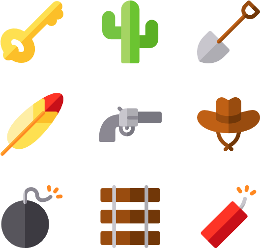 Wild West - Flat Icon Cowboy (600x564), Png Download