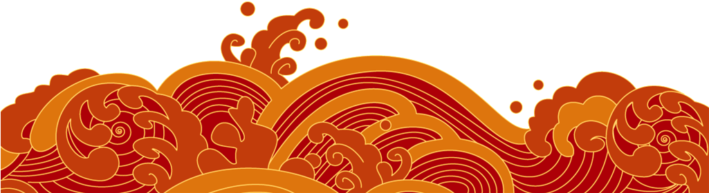 Red Flat Hand Painted Spray Decoration Vector - 波浪 矢量 图 (1024x460), Png Download