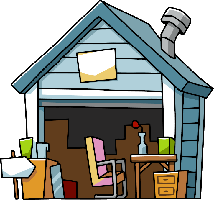 Garage Sale - Scribblenauts Wiki - Garage Sale Png (726x678), Png Download